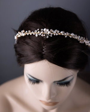 Gold and Pink Wedding Headband - Cassandra Lynne