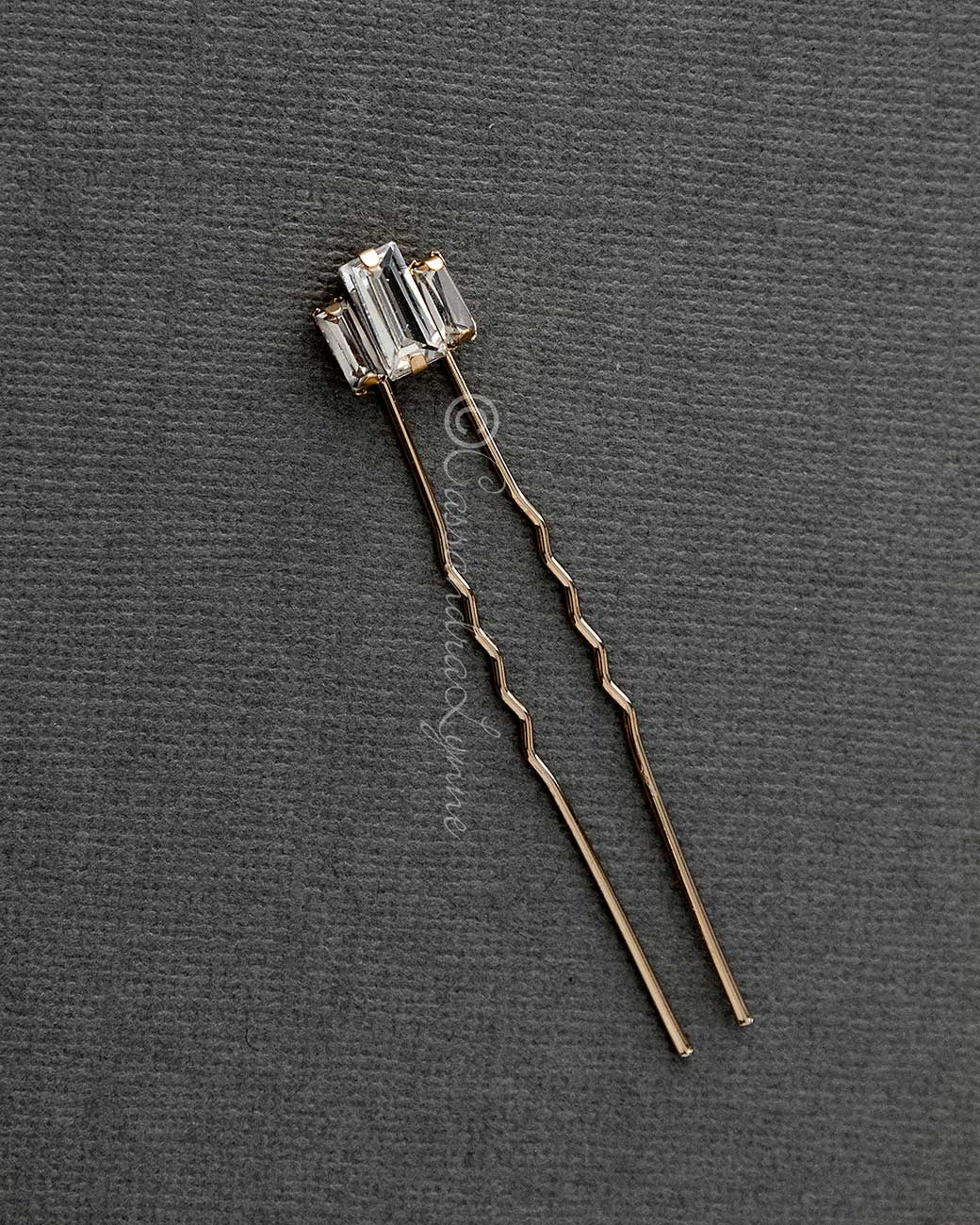 Gold Baguette Wedding Hair Pins Set - Hair Pins - Cassandra Lynne