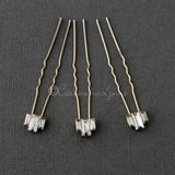 Gold Baguette Wedding Hair Pins Set - Hair Pins - Cassandra Lynne