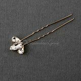 Gold Bridal Hair Pin Set Marquise and Pear Jewels - Hair Pins - Cassandra Lynne