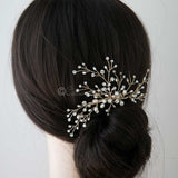 Gold Bridal Hair Spray Clip with Pearls - Hair Clips - Cassandra Lynne