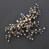 Gold Bridal Hair Spray Clip with Pearls - Hair Clips - Cassandra Lynne