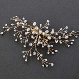 Gold Bridal Hair Spray Clip with Pearls - Hair Clips - Cassandra Lynne
