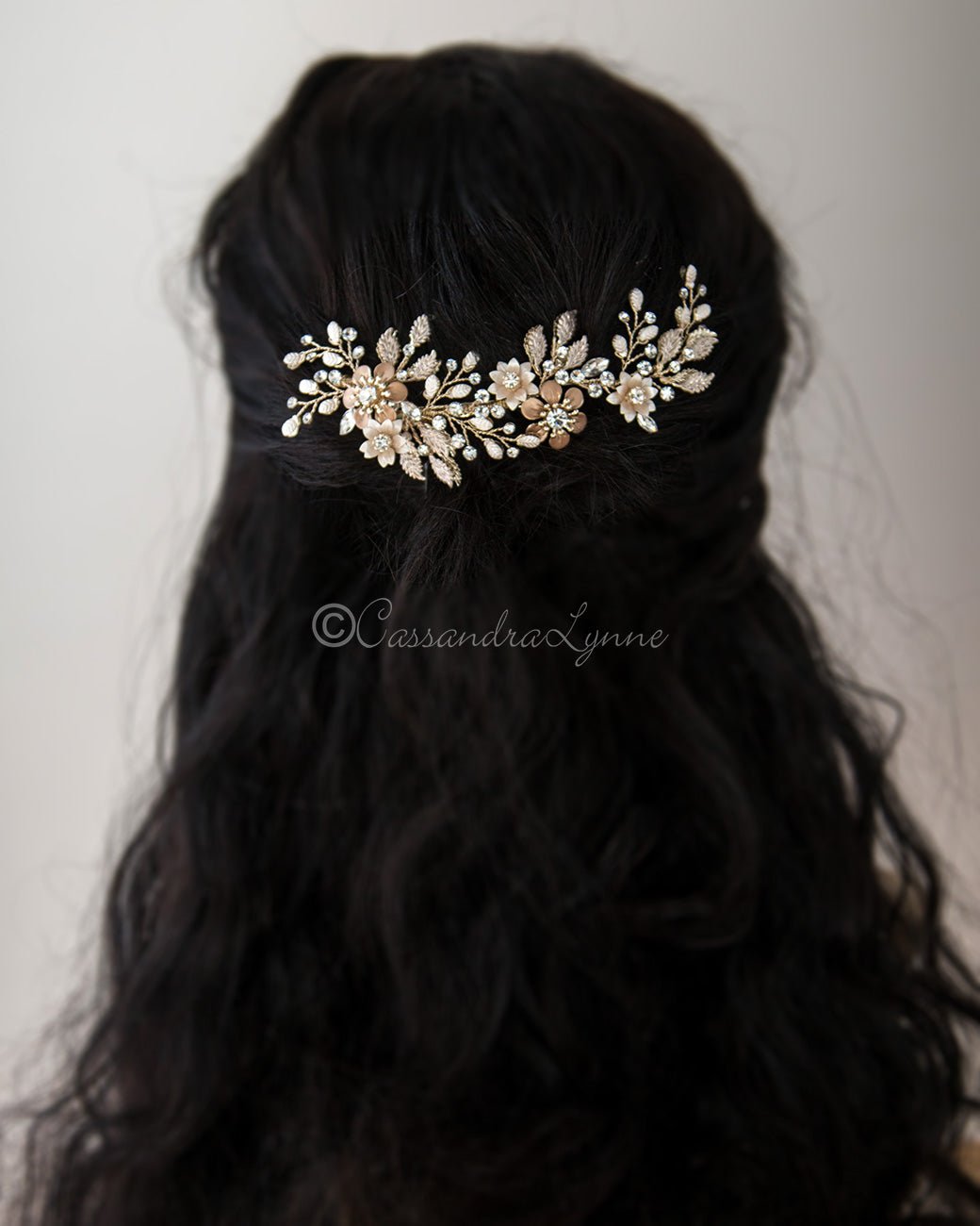 Pearl and Crystal Branch Wedding Hair Clip - Cassandra Lynne