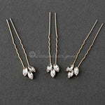 Gold Marquise Wedding Hair Pins Set - Hair Pins - Cassandra Lynne