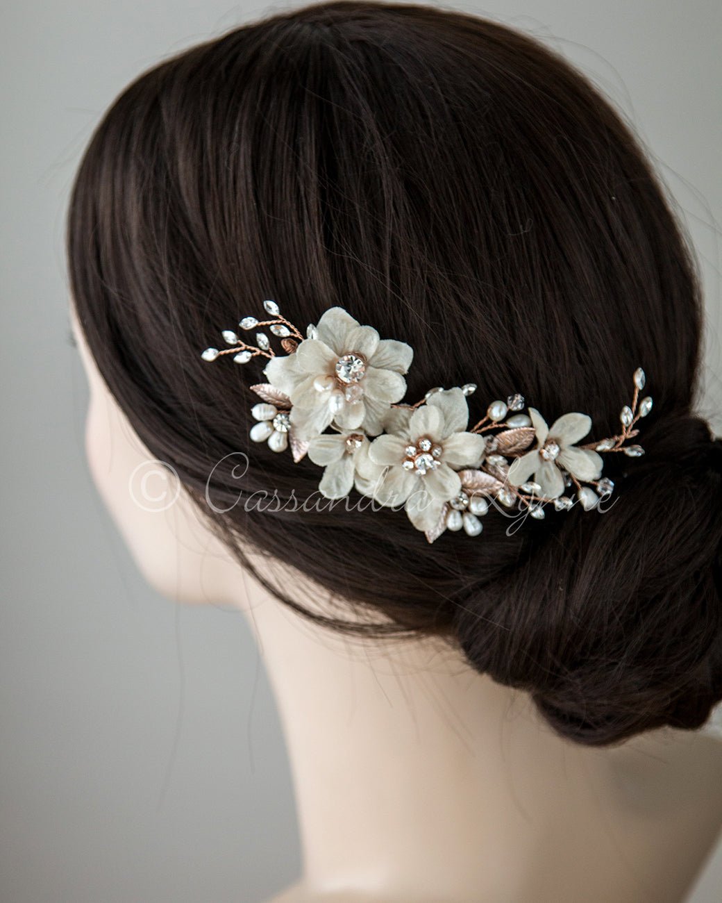Flower Hair Pins Clips Crystal Pearl Accessories Bridal Bridesmaid Wedding  Party