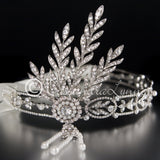 Great Gatsby Wedding Headpiece Headband with Rhinestones and Pearls - Headband - Cassandra Lynne