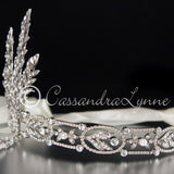 Great Gatsby Wedding Headpiece Headband with Rhinestones and Pearls - Headband - Cassandra Lynne