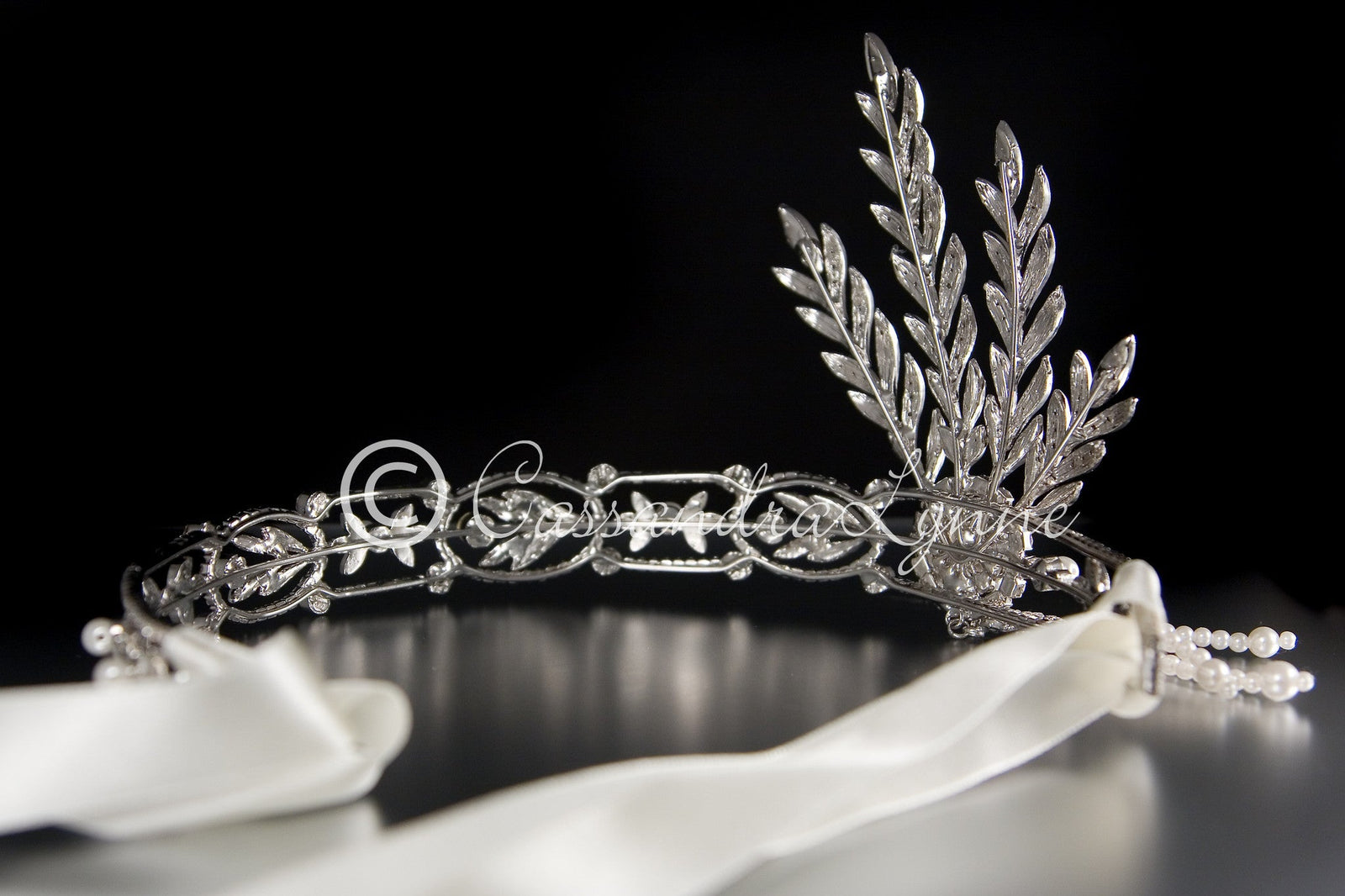 Great Gatsby Wedding Headpiece Headband with Rhinestones and Pearls - Headband - Cassandra Lynne