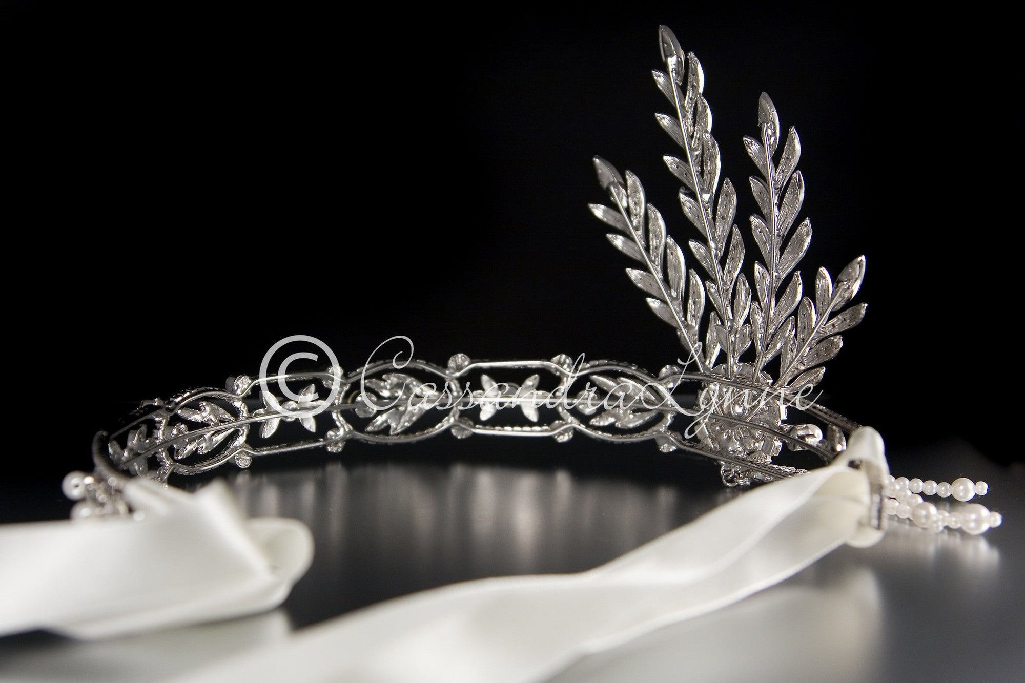 Great Gatsby Wedding Headpiece Headband with Rhinestones and Pearls - Headband - Cassandra Lynne