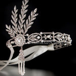 Great Gatsby Wedding Headpiece Headband with Rhinestones and Pearls - Headband - Cassandra Lynne
