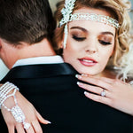 Great Gatsby Wedding Headpiece Headband with Rhinestones and Pearls - Headband - Cassandra Lynne