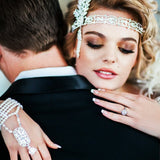 Great Gatsby Wedding Headpiece Headband with Rhinestones and Pearls - Headband - Cassandra Lynne