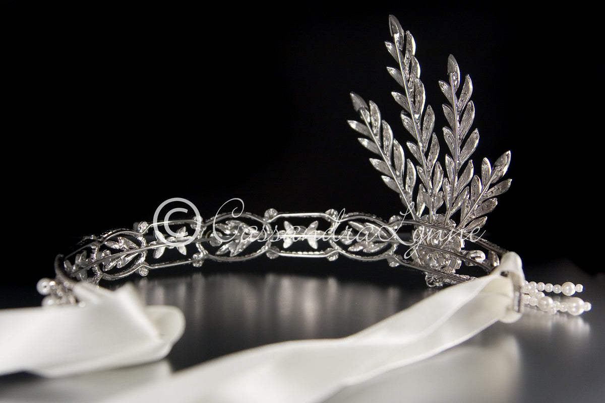 Great Gatsby Wedding Headpiece Headband with Rhinestones and Pearls - Cassandra Lynne