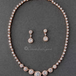 Halo Circles CZ Bridal Necklace and Earrings - Necklace Set - Cassandra Lynne
