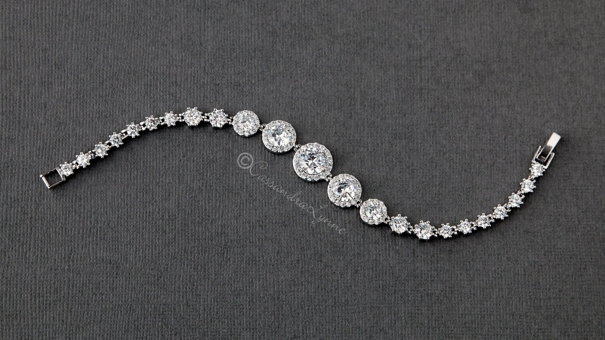 Halo CZ Wedding Bracelet - Bracelet - Cassandra Lynne