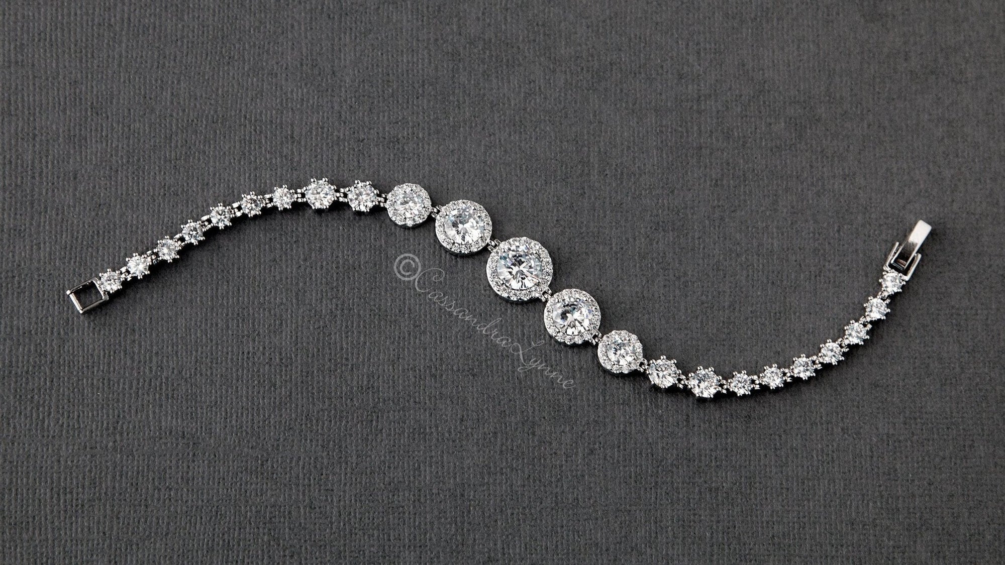 Halo CZ Wedding Bracelet - Bracelet - Cassandra Lynne