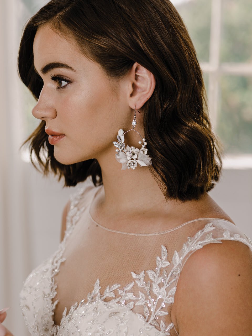 Rosalie Floral Drop Earrings - Shop Bridal Jewelry | Dareth Colburn