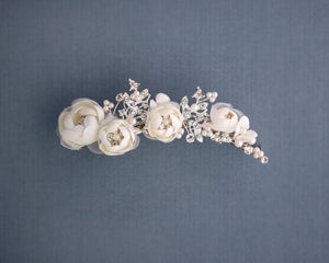 Ivory Flower Tiara Comb - Cassandra Lynne