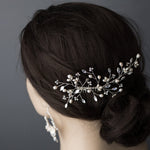 Ivory Freshwater Pearl and Crystal Simple Comb - Hair Comb - Cassandra Lynne