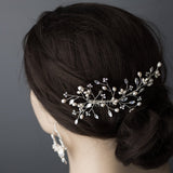 Ivory Freshwater Pearl and Crystal Simple Comb - Hair Comb - Cassandra Lynne