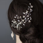 Ivory Freshwater Pearl and Crystal Simple Comb - Hair Comb - Cassandra Lynne