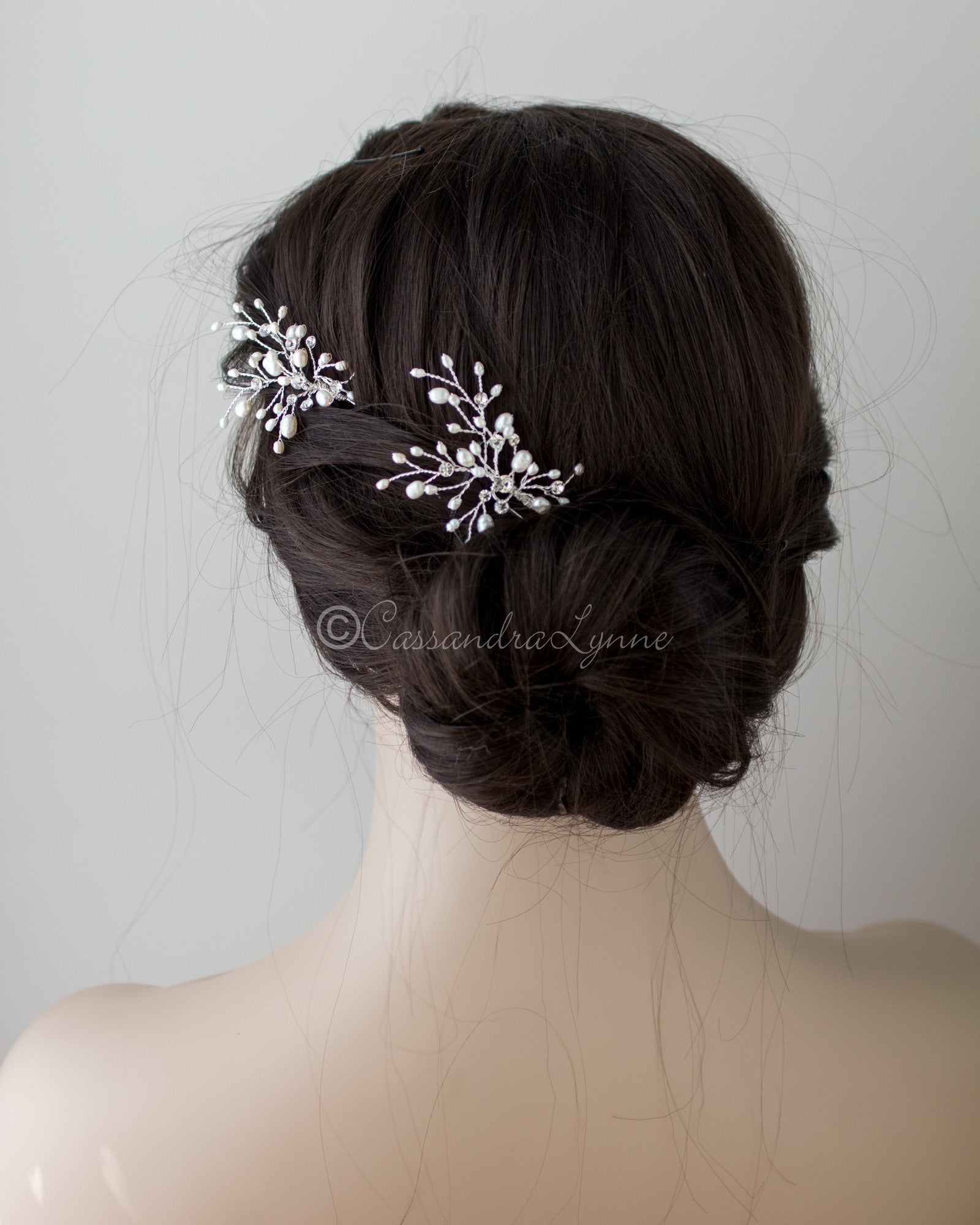 Ivory Pearl and Crystal Bridal Hair Pin - Hair Pins - Cassandra Lynne