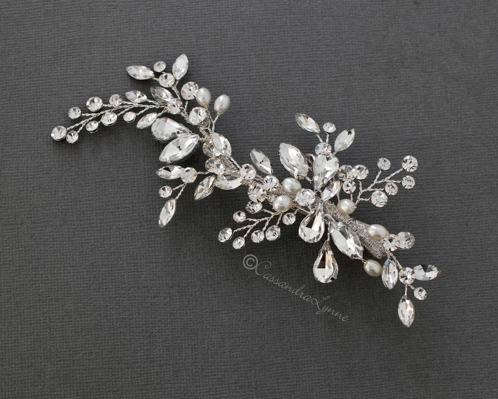 Ivory Pearl Bridal Hair Clip - Hair Clips - Cassandra Lynne