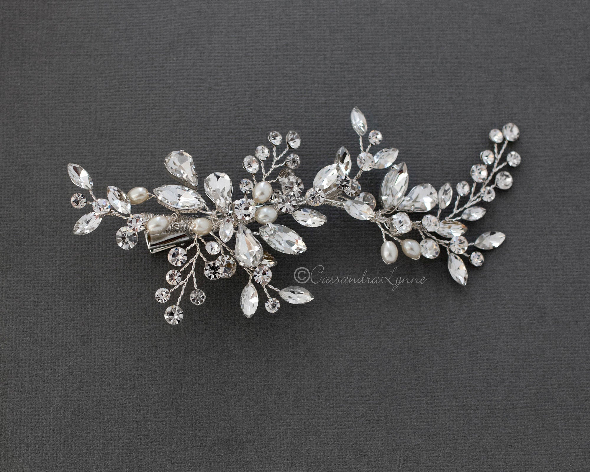 Ivory Pearl Bridal Hair Clip - Hair Clips - Cassandra Lynne