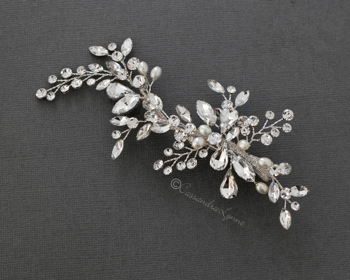 Ivory Pearl Bridal Hair Clip - Cassandra Lynne