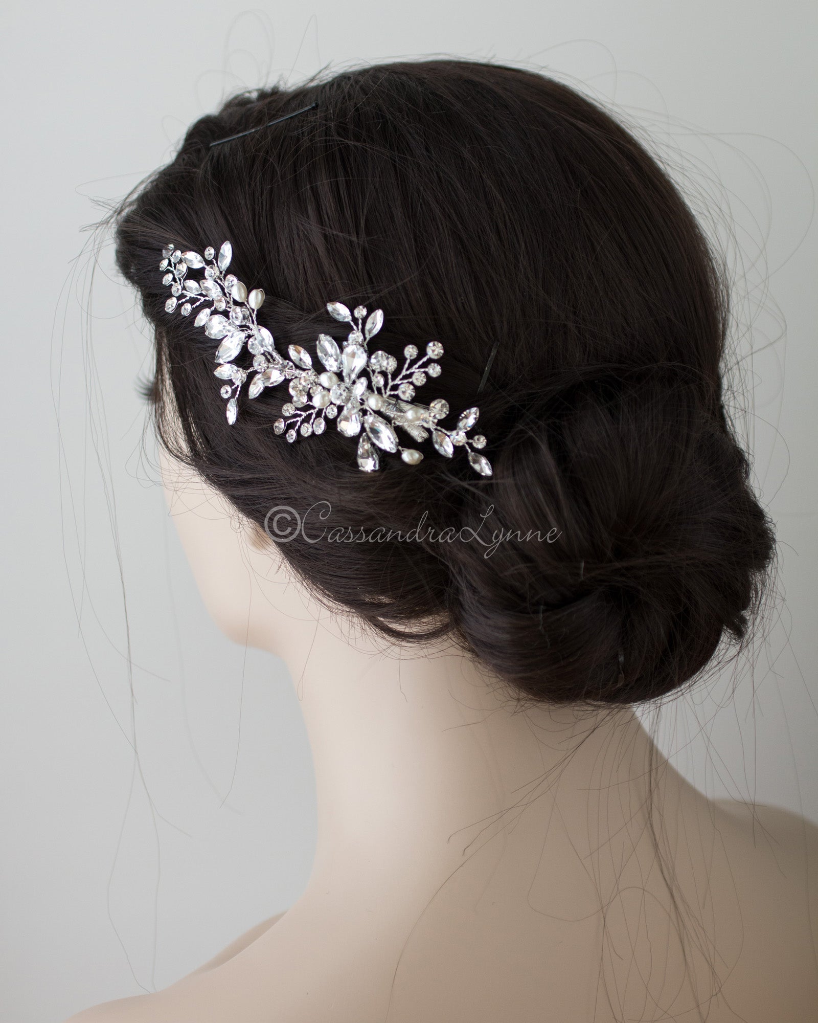 Ivory Pearl Bridal Hair Clip - Cassandra Lynne