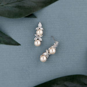 Ivory Pearl CZ Earrings - Cassandra Lynne