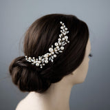 Ivory Pearls and Opal Bridal Comb - Hair Comb - Cassandra Lynne
