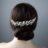 Ivory Pearls and Opal Bridal Comb - Hair Comb - Cassandra Lynne