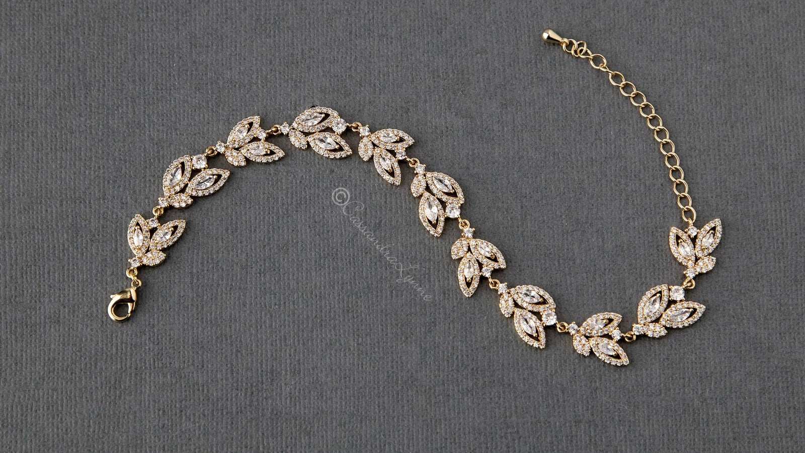 Leaf CZ Bridal Bracelet - Cassandra Lynne