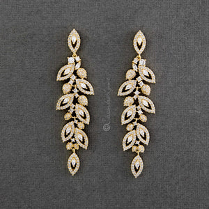 Jayla Leaf CZ Chandelier Earrings - Cassandra Lynne