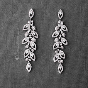Jayla Leaf CZ Chandelier Earrings - Cassandra Lynne
