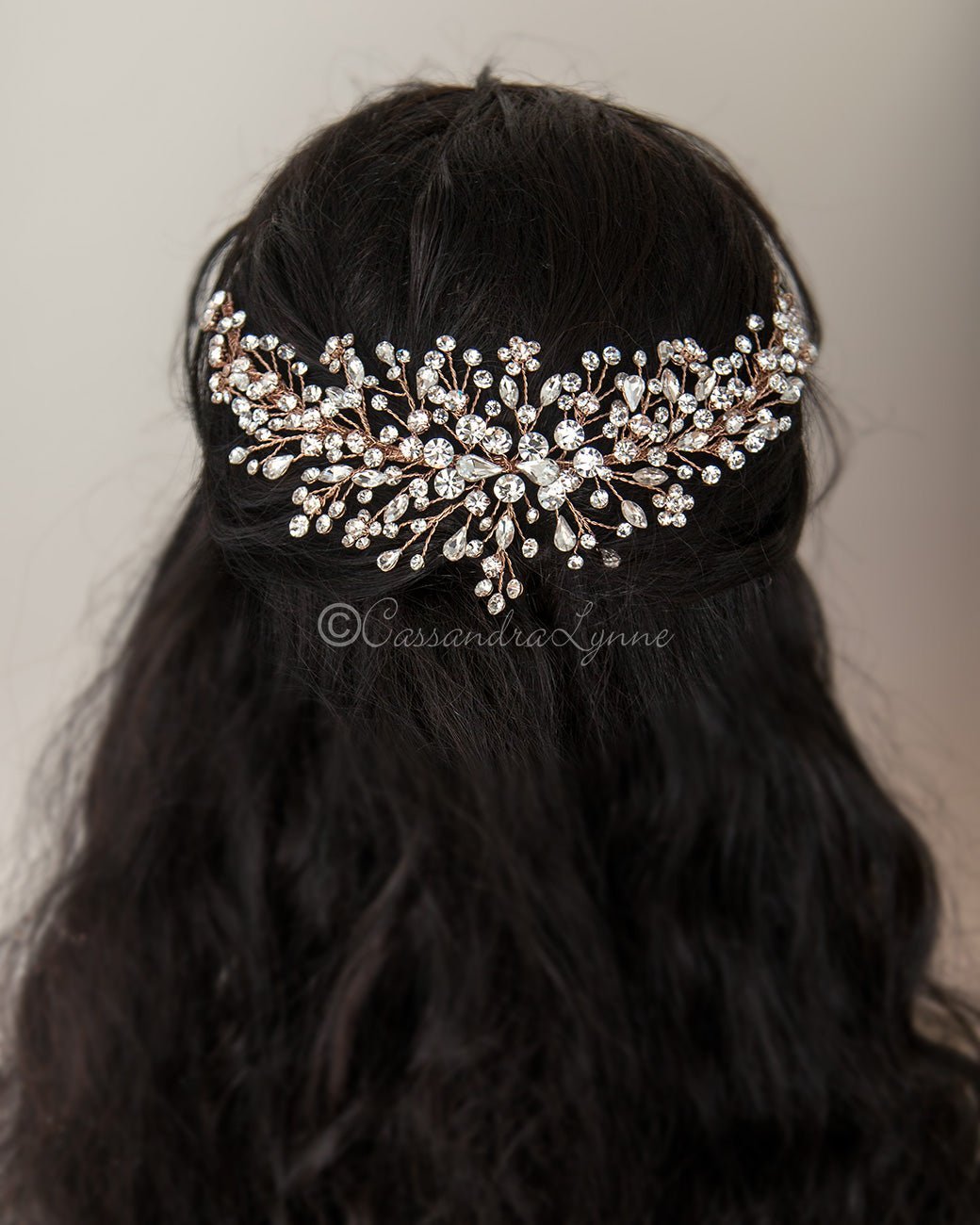 Jewel Spray Wedding Headpiece - Headband - Cassandra Lynne