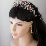 Jewel Spray Wedding Headpiece - Headband - Cassandra Lynne