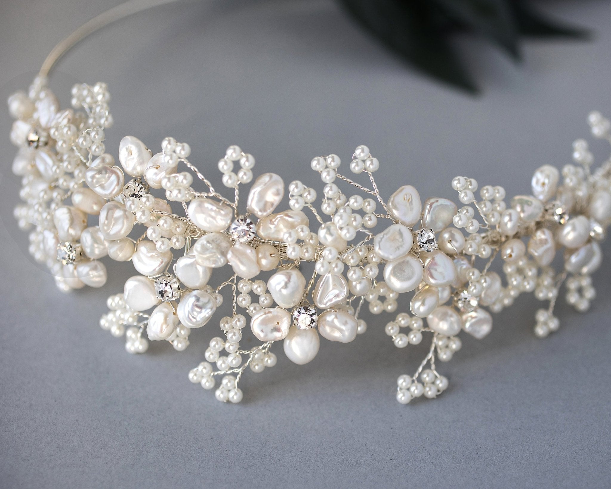 Keshi Pearls and Beads Side accent Headband - Headband - Cassandra Lynne