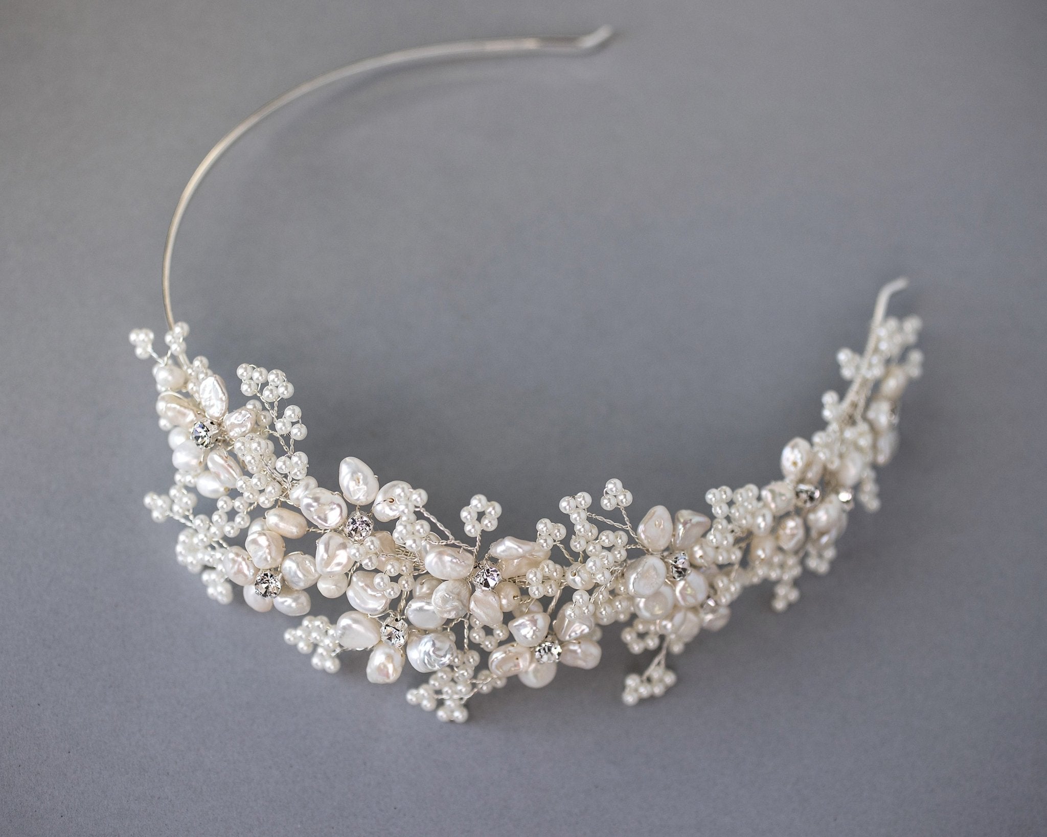 Keshi Pearls and Beads Side accent Headband - Headband - Cassandra Lynne