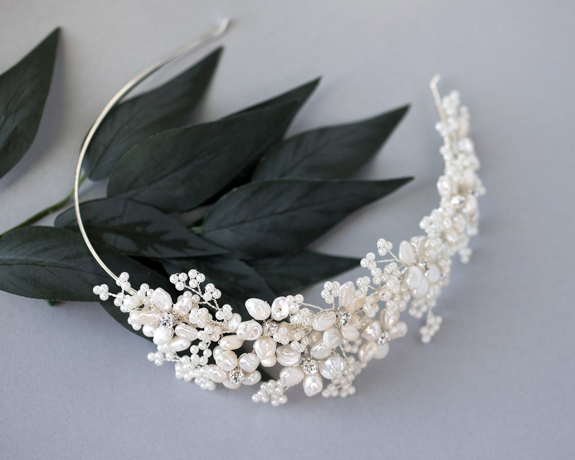 Keshi Pearls and Beads Side accent Headband - Headband - Cassandra Lynne