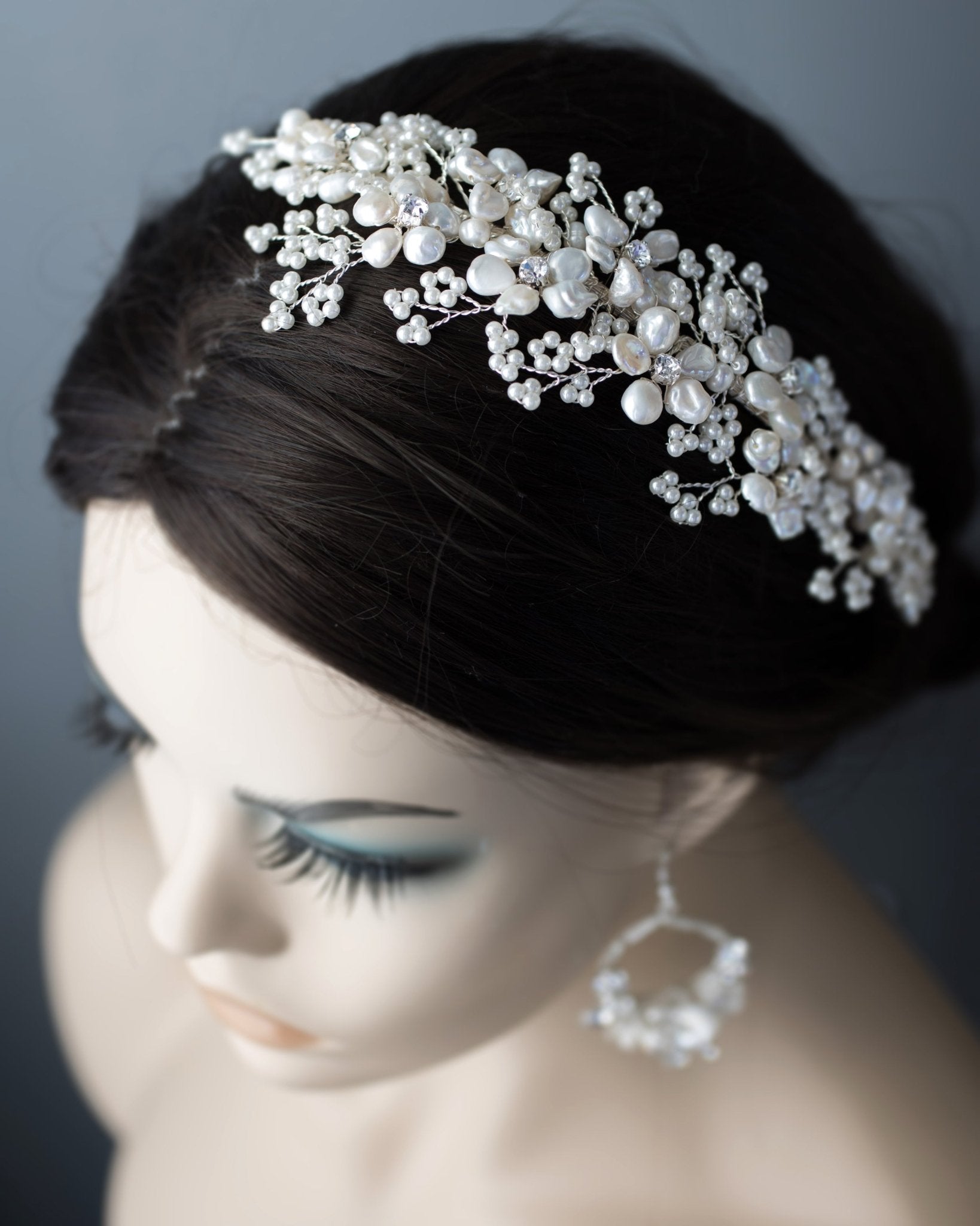 Keshi Pearls and Beads Side accent Headband - Headband - Cassandra Lynne