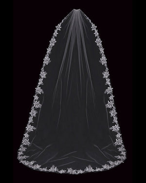 Lace Lilies Wedding Veil with Sequins - Cassandra Lynne