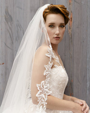 Lace Lilies Wedding Veil with Sequins - Cassandra Lynne