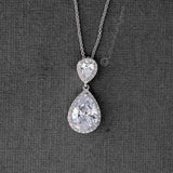 Large CZ Water Drop Pendant Necklace - Pendant - Cassandra Lynne
