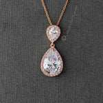 Large CZ Water Drop Pendant Necklace - Pendant - Cassandra Lynne
