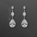 Large Waterdrop CZ Dangle Bridal Earrings - Earrings - Cassandra Lynne