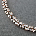 Leaf and Pear Bridal Necklace and Earrings - Necklace Set - Cassandra Lynne