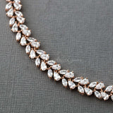 Leaf and Pear Bridal Necklace and Earrings - Necklace Set - Cassandra Lynne